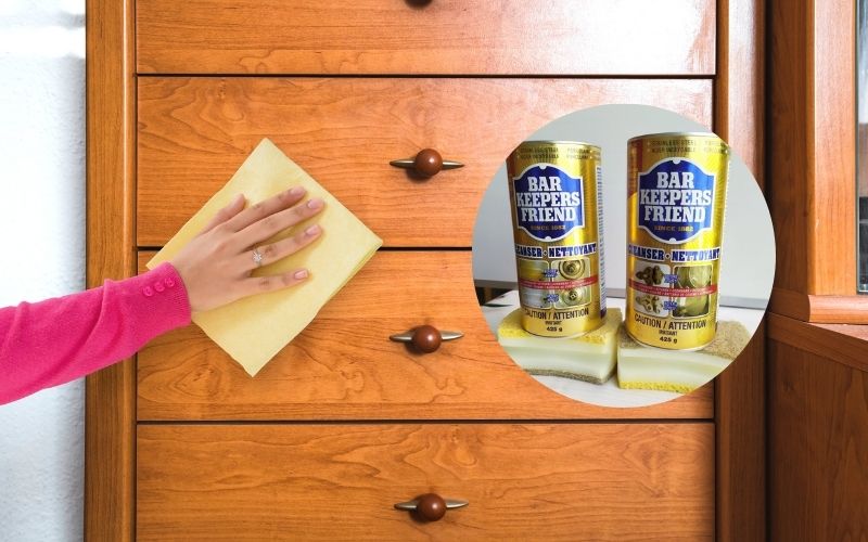 Cách làm sạch bóng đồ gỗ bằng Bar Keepers Friend